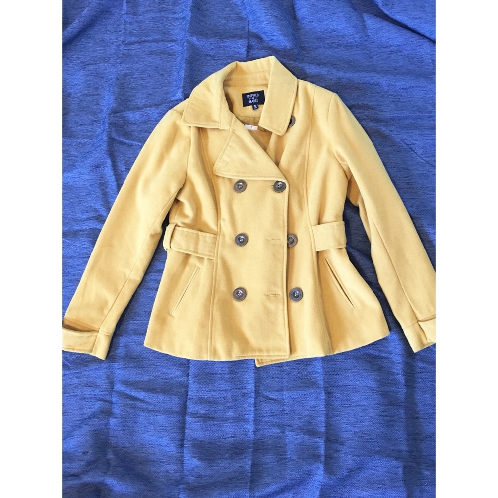Juniors Yellow Peacoat